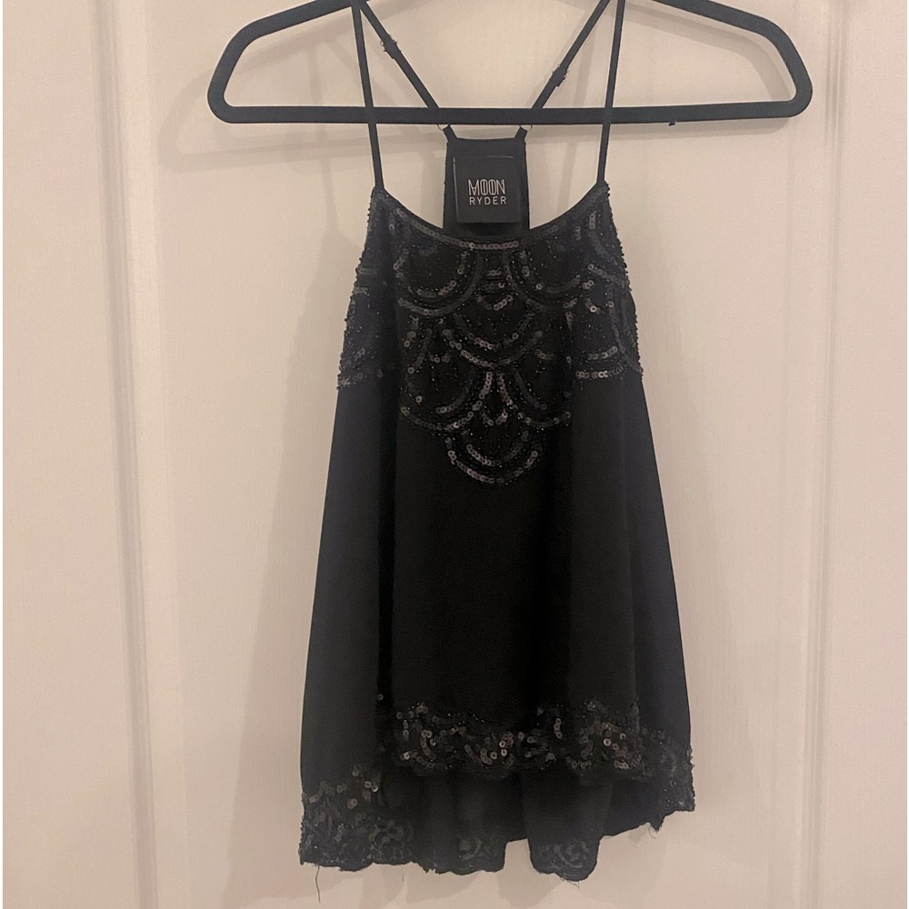 Black Moon ryder embellished going out tank - size large
